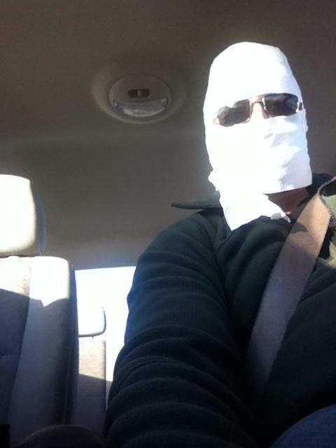 I mean, doesn't everyone drive around with toilet paper wrapped around their head?