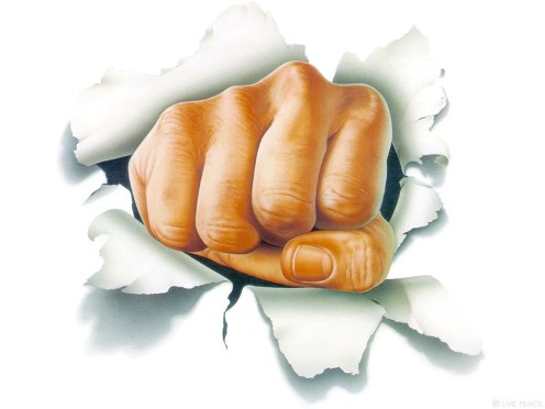 A knuckle sandwich.